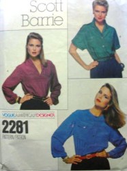 2281 S BARRIE LOOSE PULLOVER YOKE BLOUSES 70S PATTERN 6 or 12